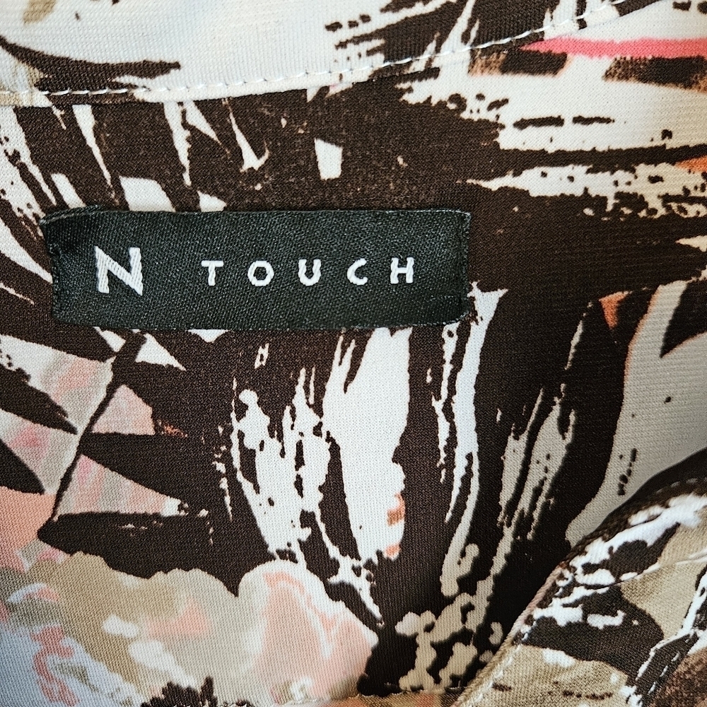 N Touch Size 1X 3/4 Length Tropical Blouse GUC - Picture 4 of 9